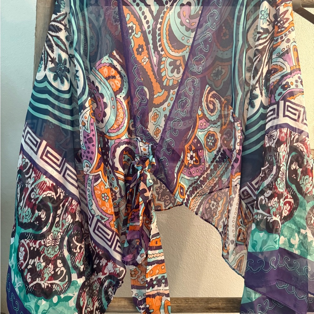 Colorful Paisley Sheer Kimono